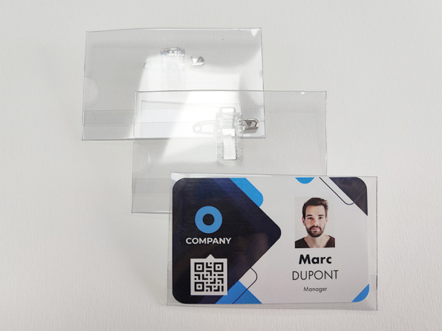 <b>DESTOCKAGE  Porte badge conférence avec pince au dos <b>